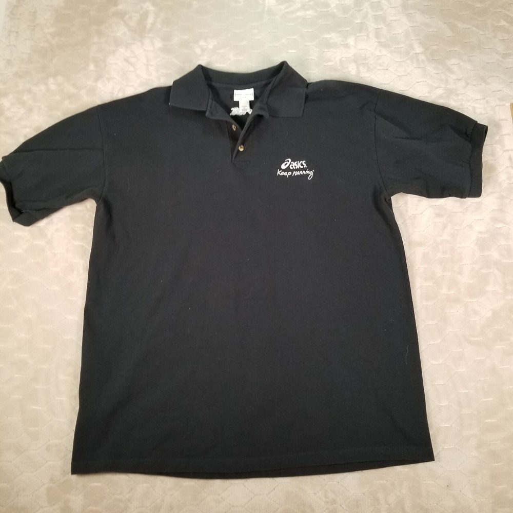 VTG 90s Asics Keep Running Polo Sz XL Anvil Brand See Pics
